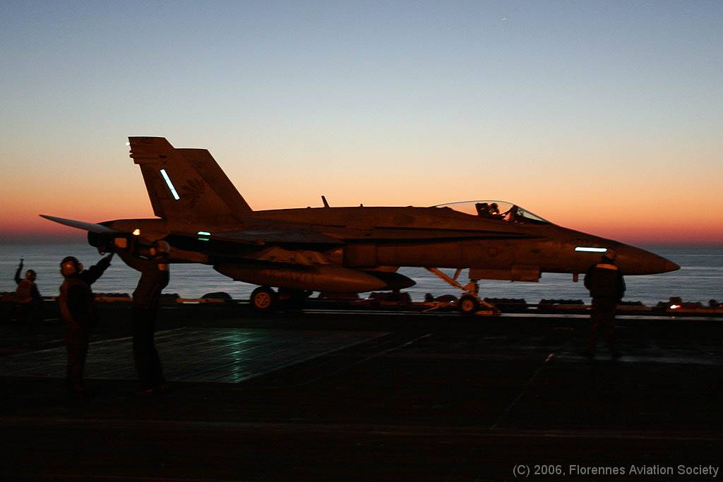 67 CVN71060221 FA-18C 164628 AJ-407 DK 04 F/A-18C 164628/AJ-407 of VFA-87 - USS Theodore Roosevelt, 21 February 2006 (C) Didier Kories